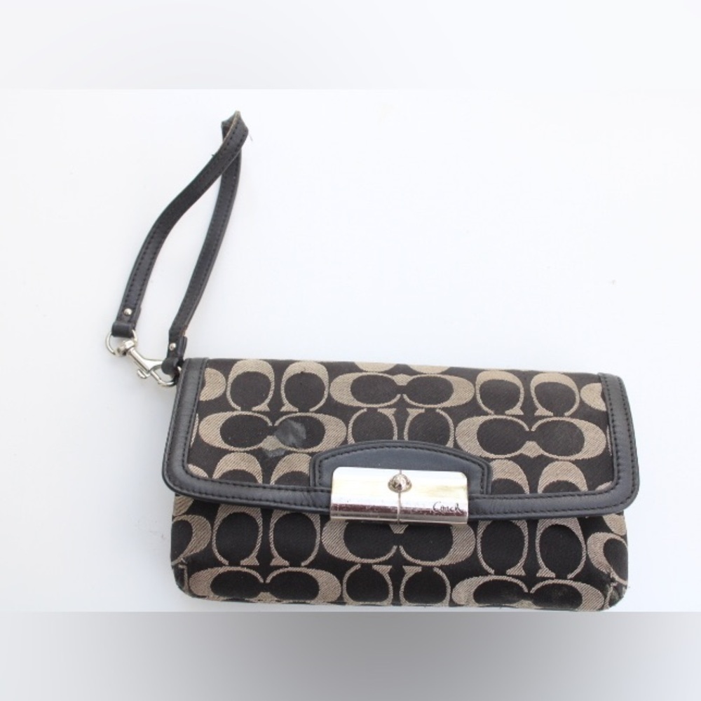Coach signature logo hand bag/wristlet